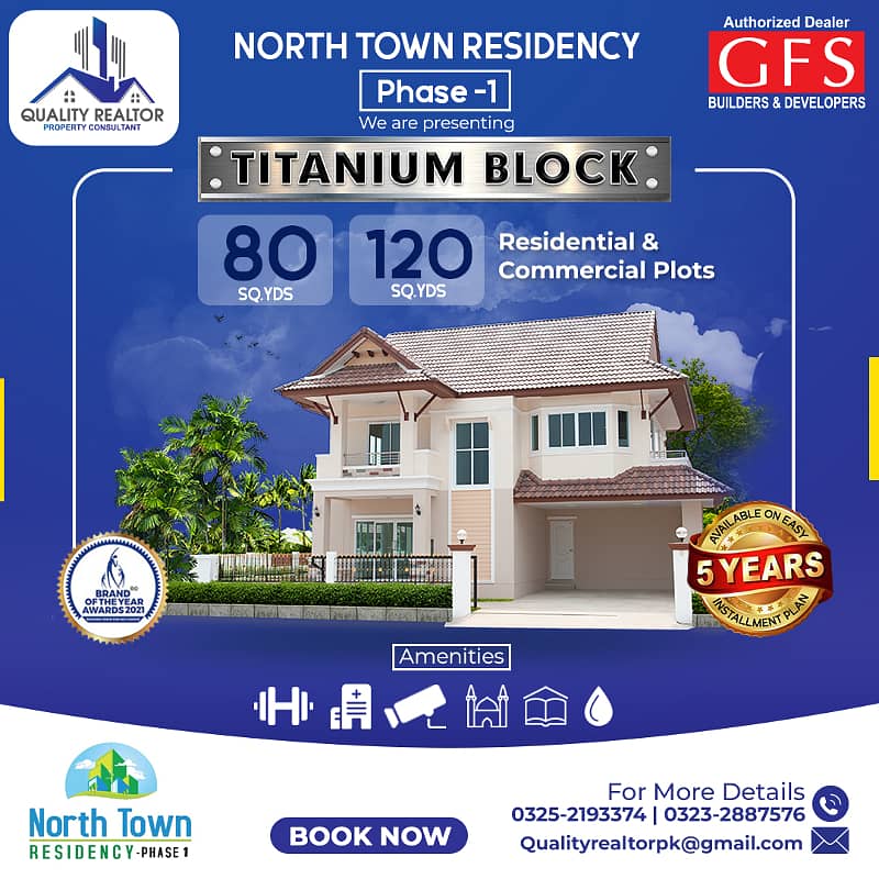 North Town Residency Titanium Block 80 Sqyard Plot Available in Installment 6