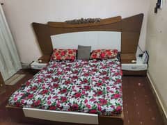 complete bed set , side table, dressing table ,wardrobe, divider