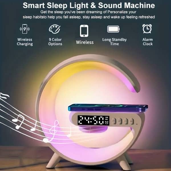 Bluetooth speaker with LED clock and wireless charger , G speaker 2