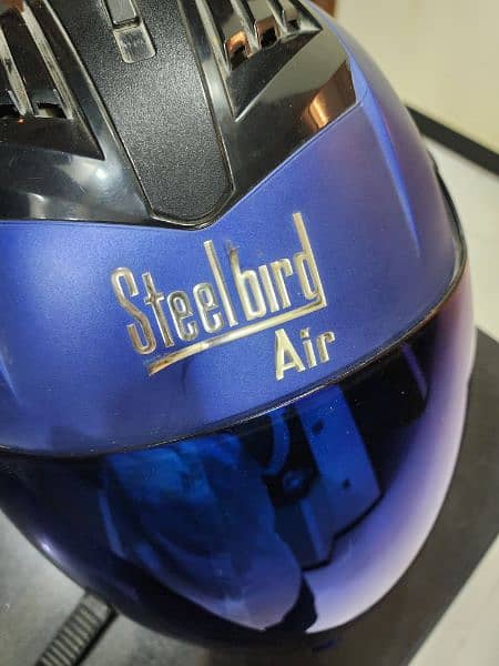 Steelbird Air Imported Helmet in Blue Color with Box and Silver Visor 6