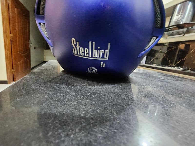 Steelbird Air Imported Helmet in Blue Color with Box and Silver Visor 8