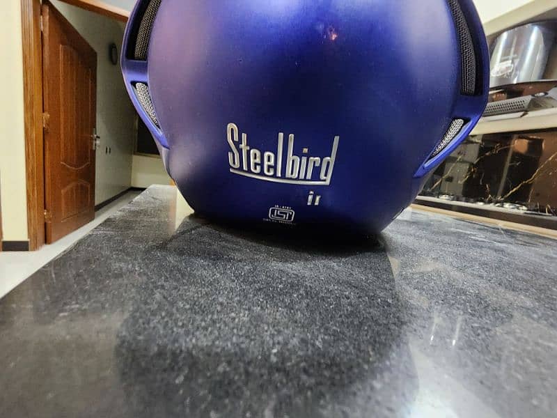 Steelbird Air Imported Helmet in Blue Color with Box and Silver Visor 9