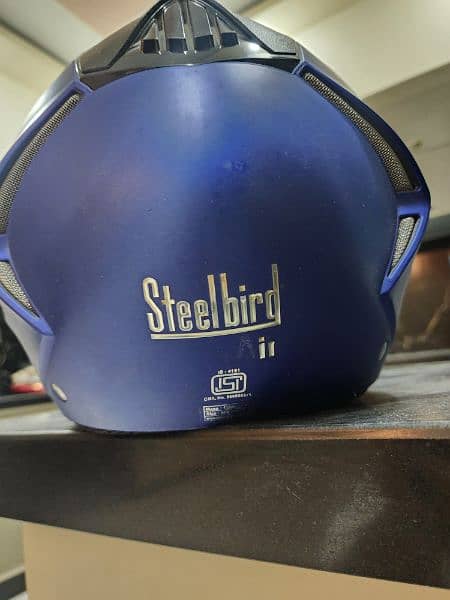 Steelbird Air Imported Helmet in Blue Color with Box and Silver Visor 10