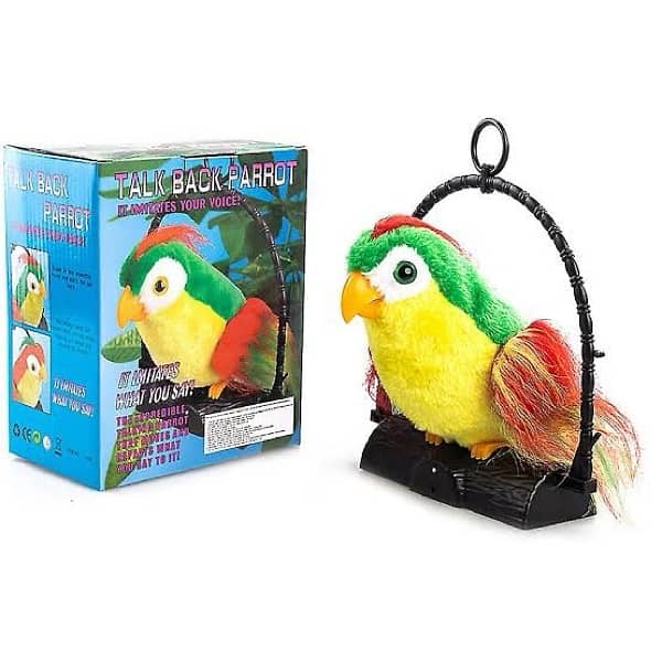 Talk back talking parrot, Beautiful toy for kids, Talking parrot 0