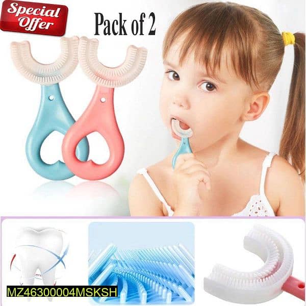 pack of tow baby u shaped toothbrushes 1