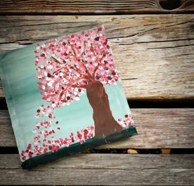 Cherry blossoms tree painting 0