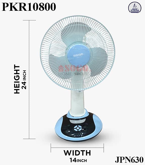 18 Inch Rechargeable Pedestal Fan | Charging Fan 5