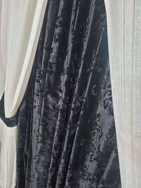 curtains black velvet and white 1