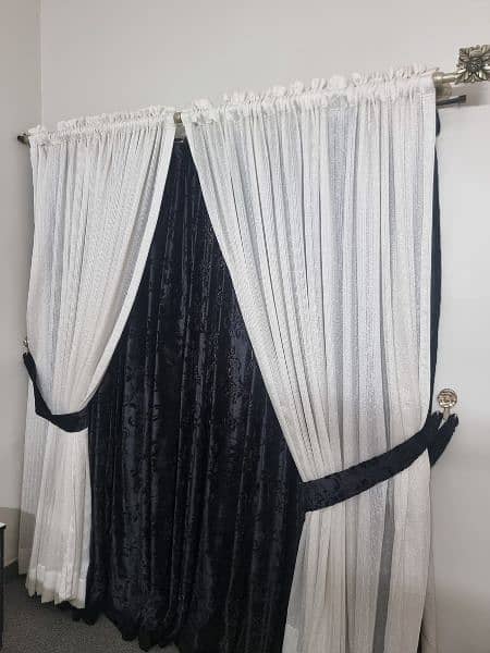 curtains black velvet and white 2