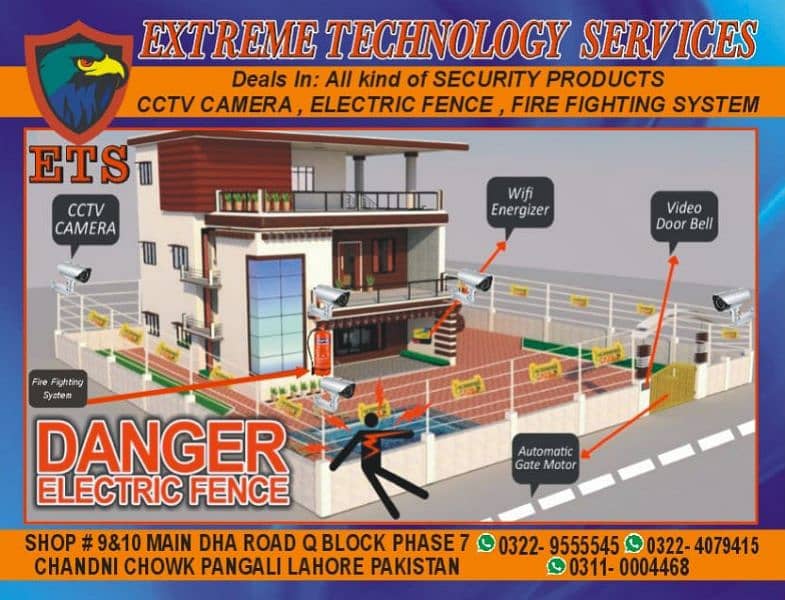 Electric Fence system /  automatic gate motor/ CCTY camera, Fire alarm 0