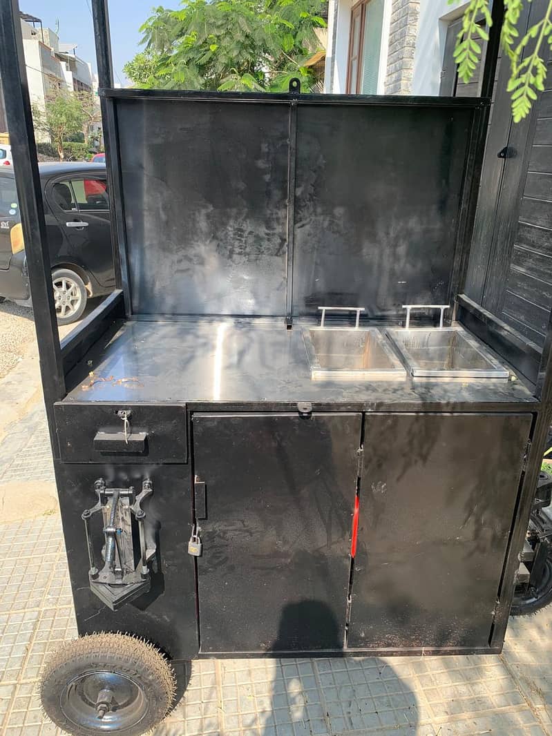 Brand New Food Cart With 2 Fryers, potato cutter and gas cylinder 1