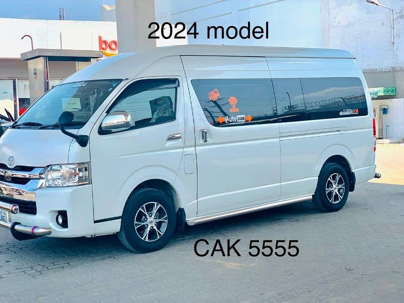 rent a car high roof van toyota hiace grand cabin in multan city 0