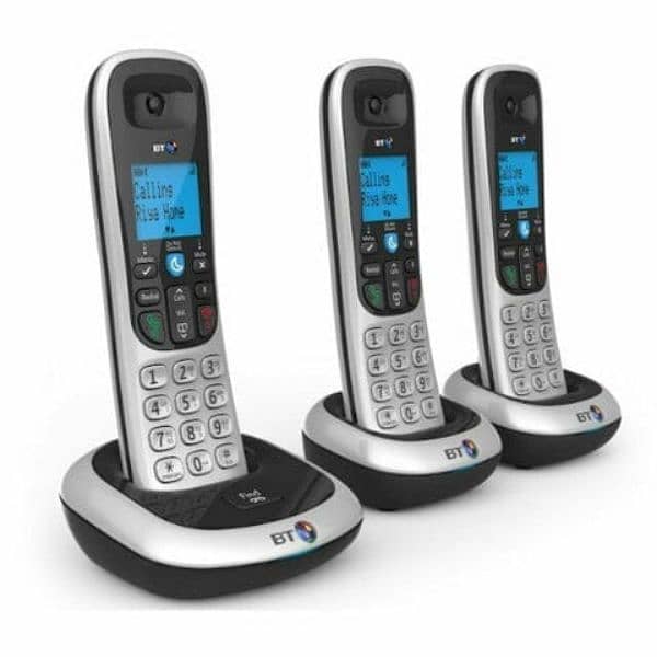 Cordless Phone Set BT 3 Trio Handset with Intercom PTCL, Landline 2