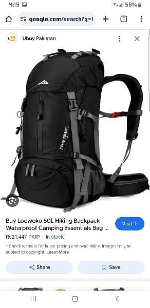 Hiking bag 90L+15L for sale 9