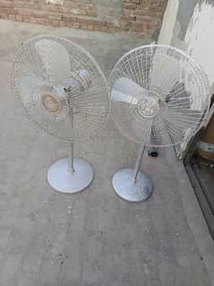 2 copper padestal fans