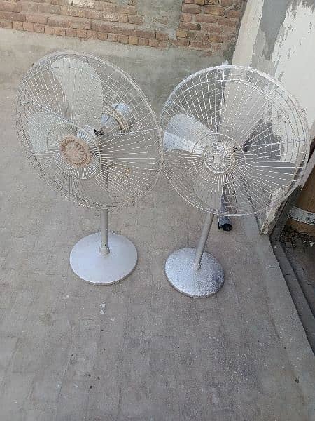 2 copper padestal fans 0