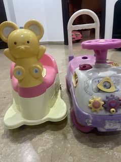 baby girl car and potty trainer seat