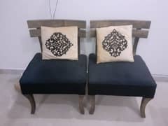two new in blue colour chairs