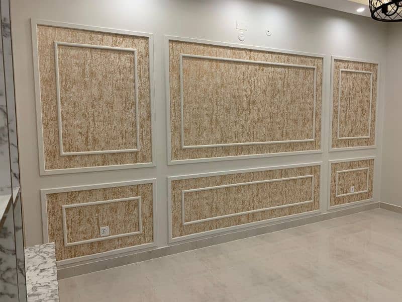 Wallpaper, Wooden flooring, vinyl flooring, Artificial grass, Windows. 5