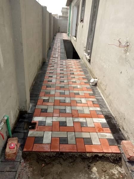 outdoor floor ramp walls , porch area tiles 12