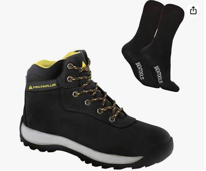 Delta Plus LH842 Black, White Steel Toe Capped Men's Safety Boots, UK 0
