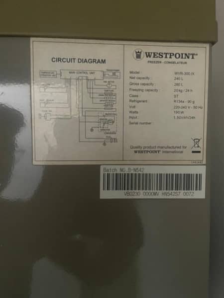 Westpoint Single door freezer for sell 1