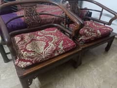 Wooden used 5 seater sofa set