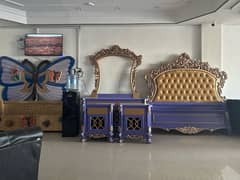 solid wood presents a luxury chinioti Hand made bed design