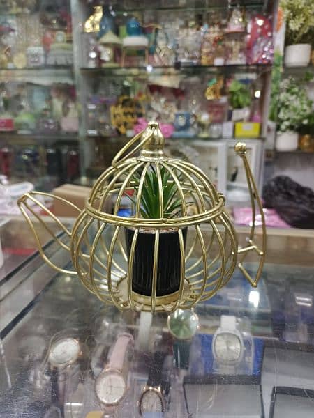 metal decoration item with ceramic cactus pot 2