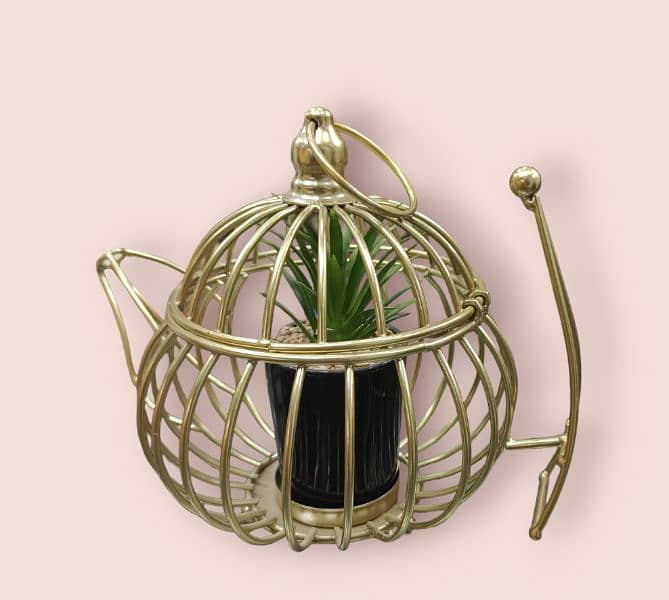 metal decoration item with ceramic cactus pot 3