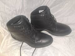 Stylish Haxis Black Leather Boot - Gently Used, Great Condition