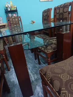 Dinning Table with 8 Wooden Chairs