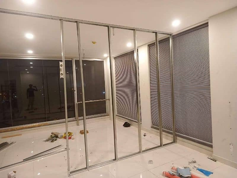 office partition gypsum board & Glass 5