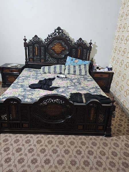 chanioti wooden set bed and pair of chairs+bed dressing 1