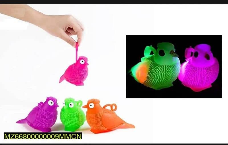 Rubber Birds Toys With Light And Music,
Pack Of 4 0