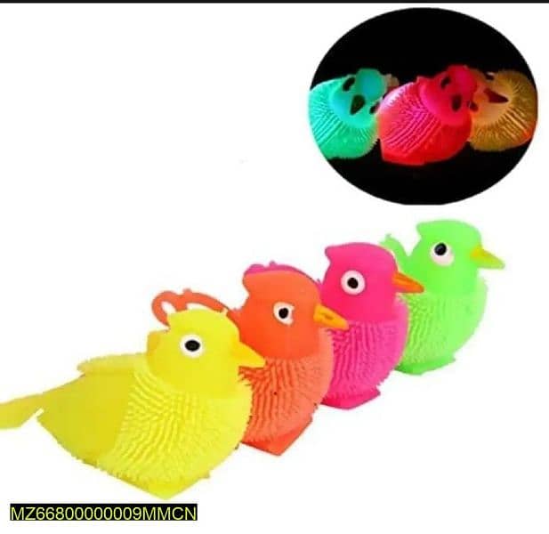 Rubber Birds Toys With Light And Music,
Pack Of 4 1