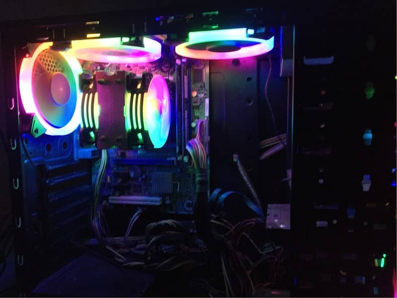 RGB pc case with 6 fans and dual fan cpu cooler 1