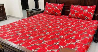 3 Pcs Cotton Printed Double Bedsheets Free Delivery Offer