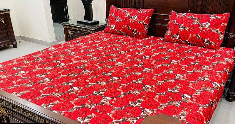 3 Pcs Cotton Printed Double Bedsheets Free Delivery Offer 0