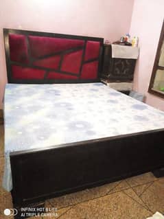 full pure wooden bed without side tables and without mattress