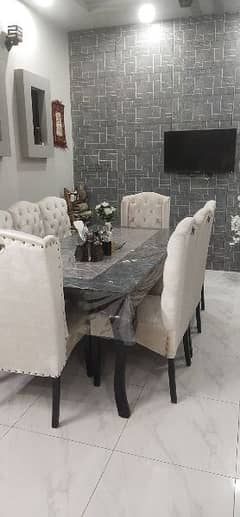 8 seater dining table with seat covers