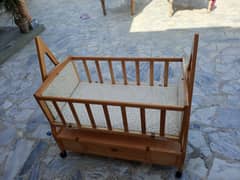 Wooden Baby Swinging Cart with Mosquito Net