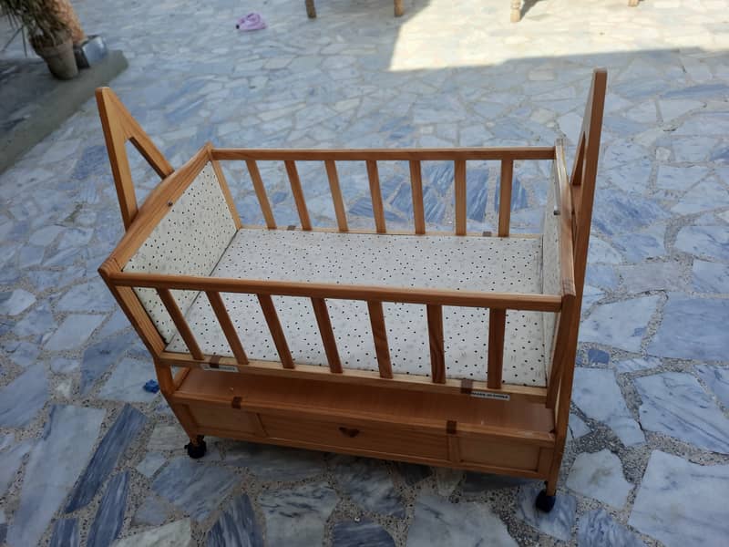Wooden Baby Swinging Cart with Mosquito Net 1