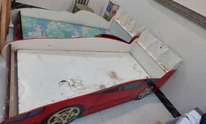 2 single car bed urgent for sale with side drawers