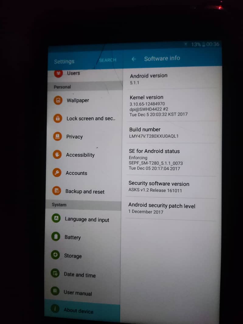 Samsung Galaxy tab A 2016 1