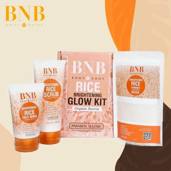 BNB Rice Extract Bright & Glow Kit Whitening Rice Organic Glow Kit 0