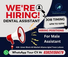 vacancy available for fresh male Assistant