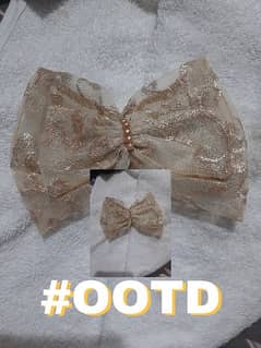 #hair bow fancy and embroidered #