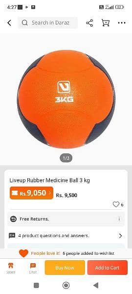 Weight ball / medicine ball 3 kg liveup rubber Exercise / Gym / Fitnes 1