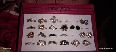 Rings, bracelets, watch ,earrings ,hair band, hair clip